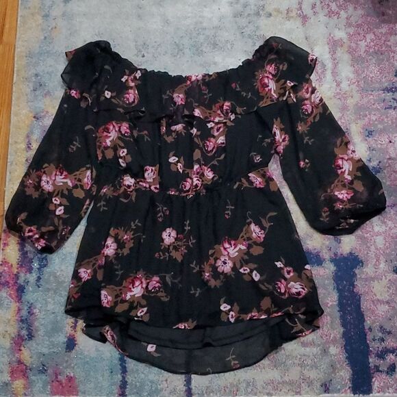 Lane Byrant Off The Shoulder Floral Top - Picture 7 of 10